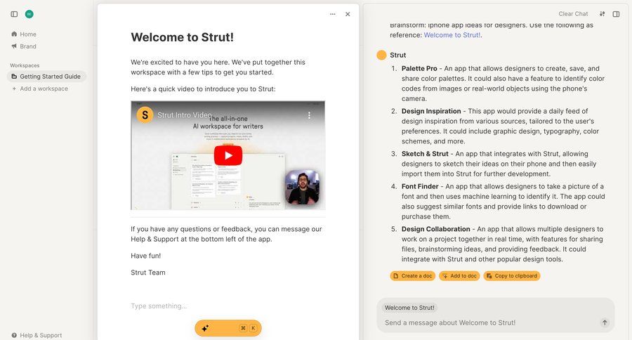 Strut
				detail page page example