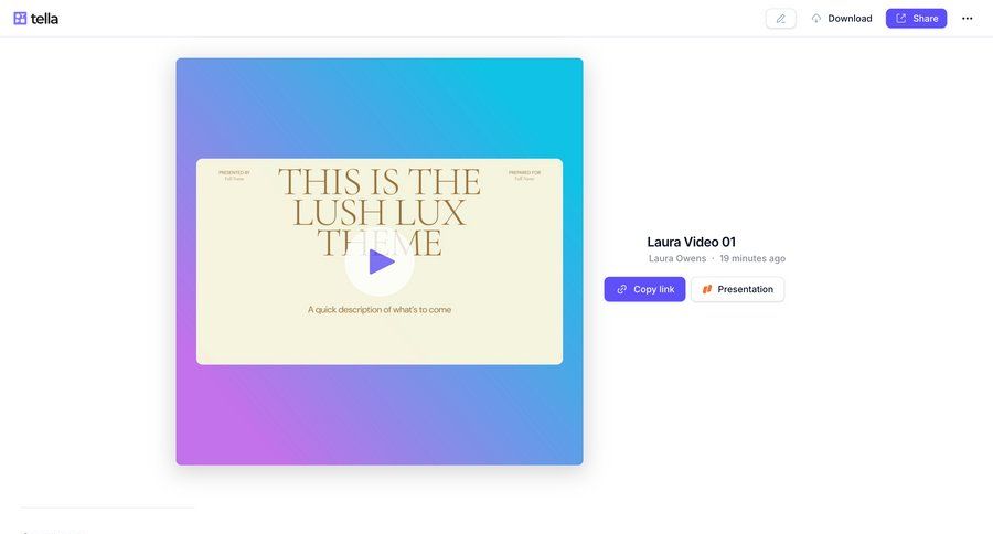 Tella
			 collaboration rounded corners download media player sharing ui page example