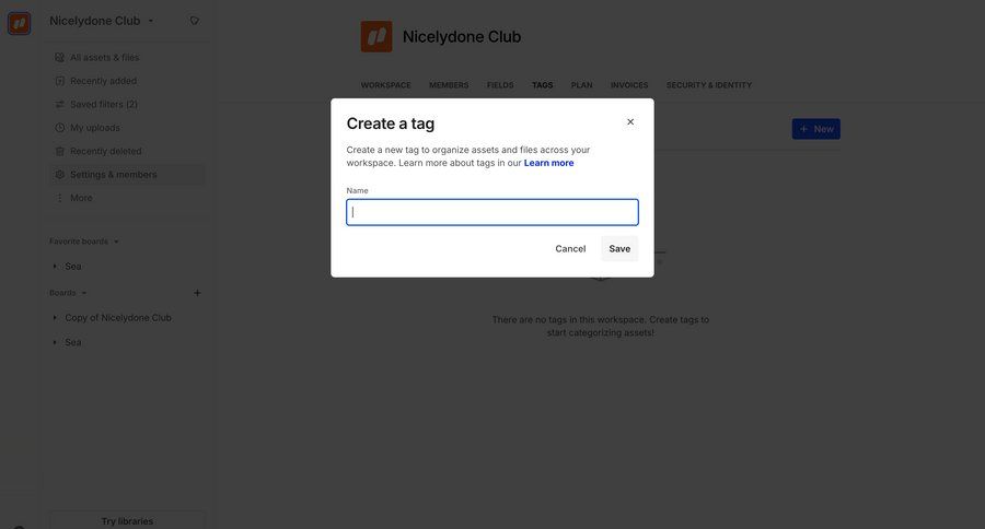 Air
			 form tagging tag management ui page example