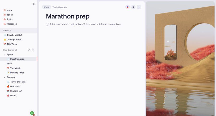 Superlist
			list sharing settings task management sidebar navigation list management sidebar menu sharing ui page example