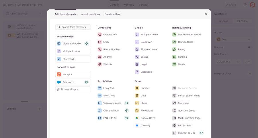 Typeform
			 template library ui page example