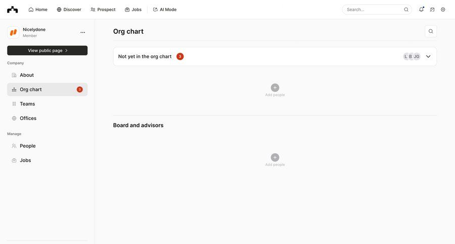 The org
			empty state list team sidebar navigation grid onboarding account setup organization management sidebar data visualization ui page example