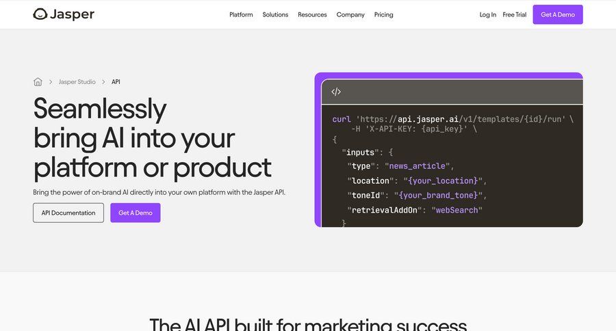 Jasper
				api ui page example