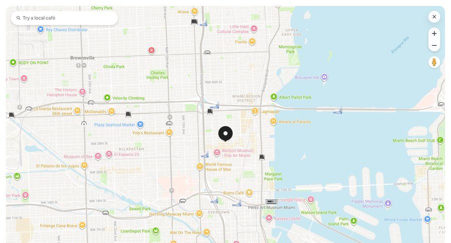 Airbnb
			search press map view interactive map ui page example