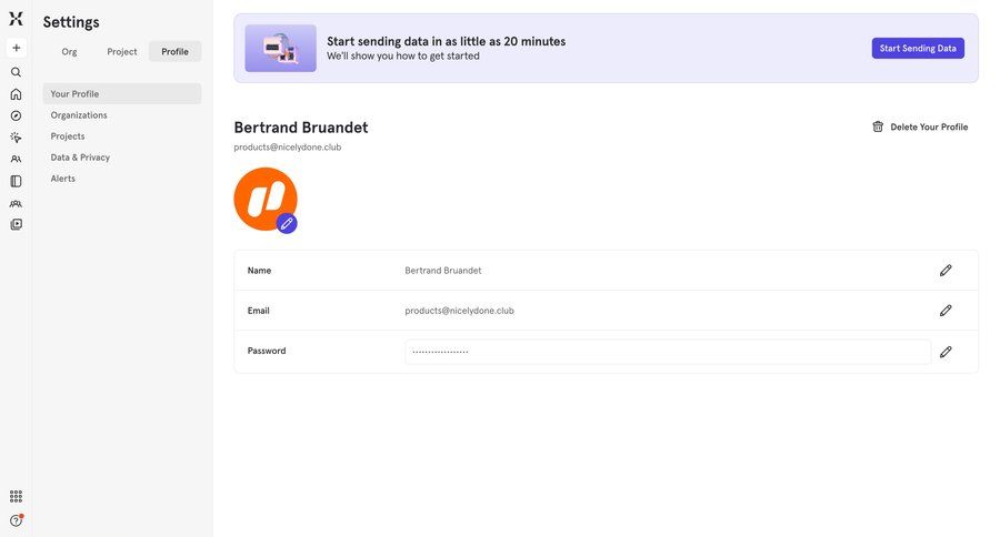 Mixpanel
			 user profile account settings account deletion avatar upload ui page example