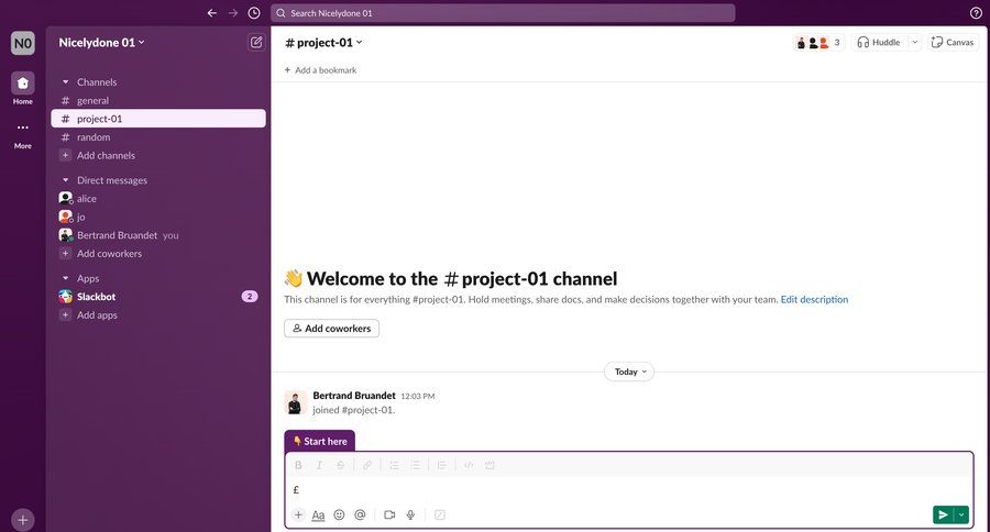 Slack
			 collaboration sidebar navigation project management onboarding channel management sidebar alert message system notification push notification notification center communication menu ui page example