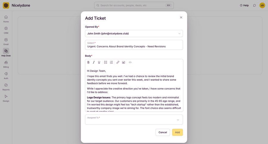 Outseta
			 form issue tracking create customer support help desk ticketing system ui page example