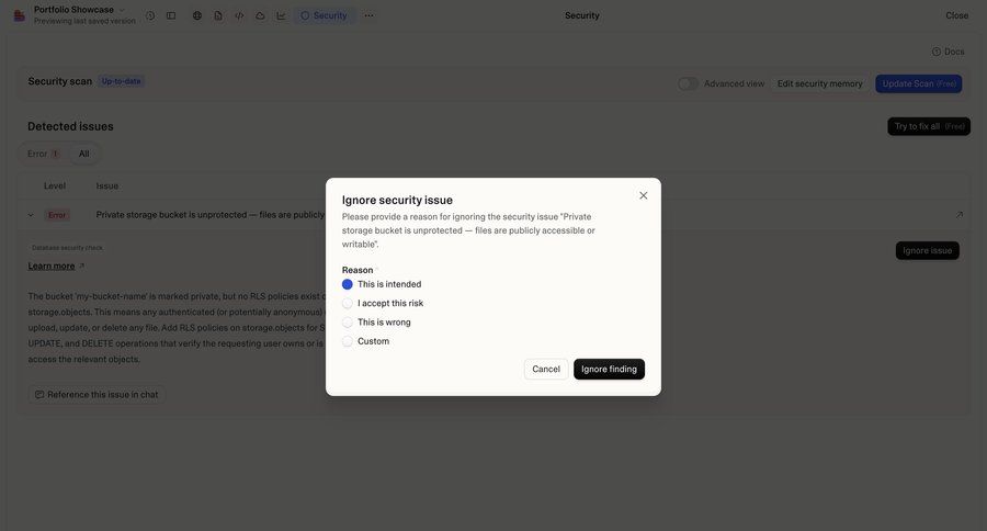Lovable
			 security audit ui page example