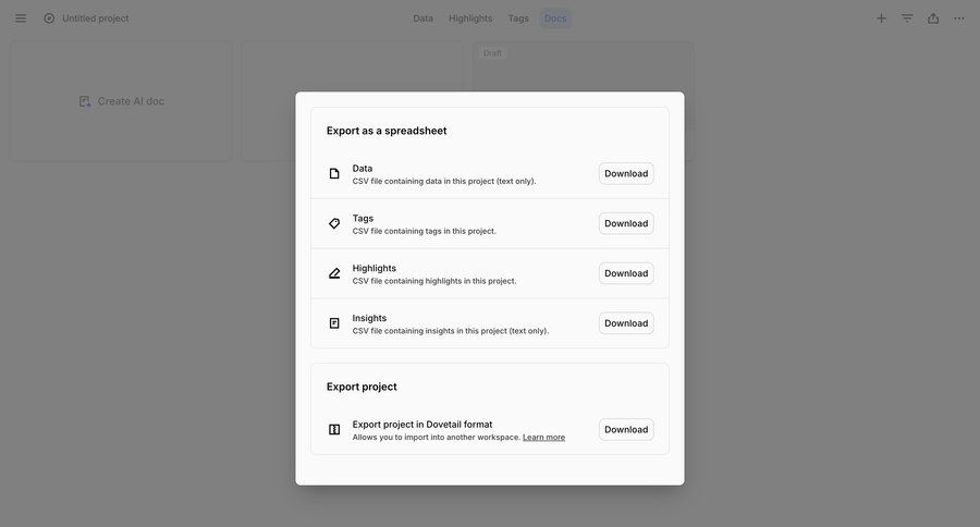 Dovetail
				list ui page example