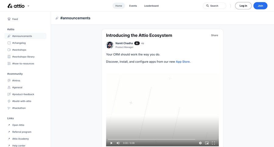 Attio
				notification ui page example