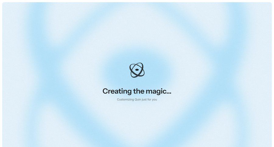 Quin
				onboarding ui page example