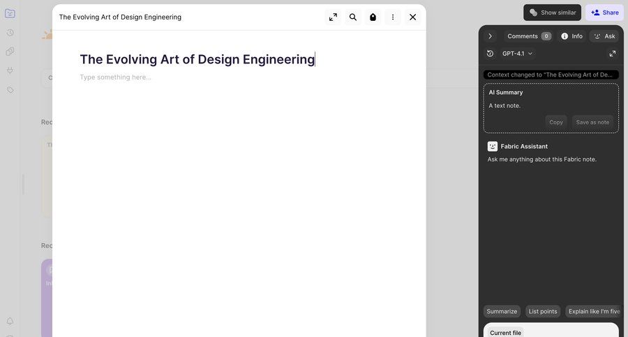 Fabric
				detail page ui page example
