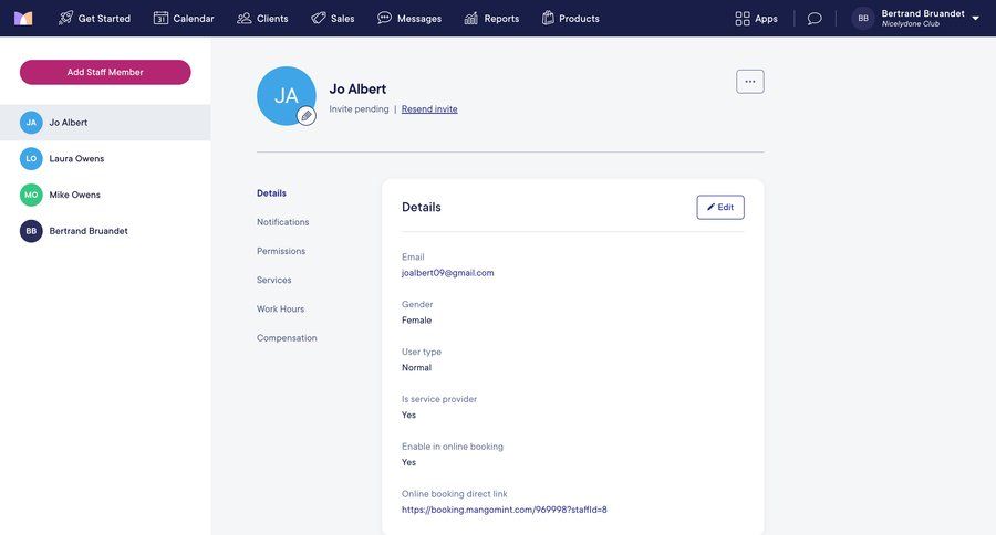 Mangomint
			 sidebar navigation user management account setup user data user profile navigation menu menu ui page example