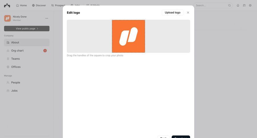 The org
			settings modal & popover upload about & company mission edit settings form profile settings profile management ui page example