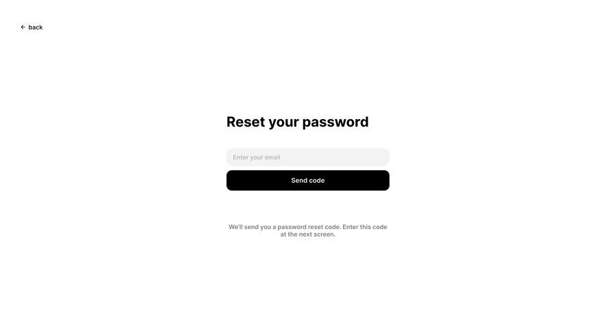 Fabric
				password reset ui page example