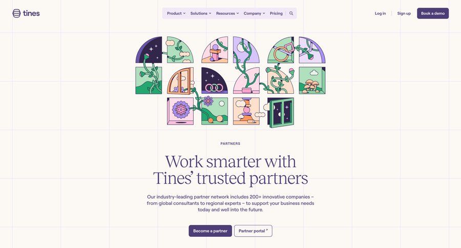 Tines
			partner program & affiliation partners experts case studies global search ui page example