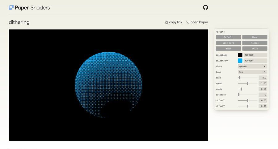 Paper
				settings ui page example