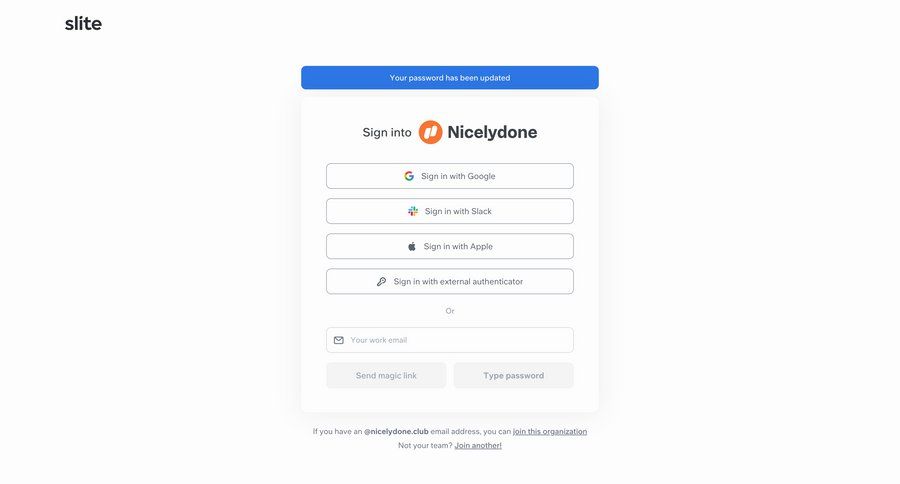 Slite
			 form authentication login sign in ui page example