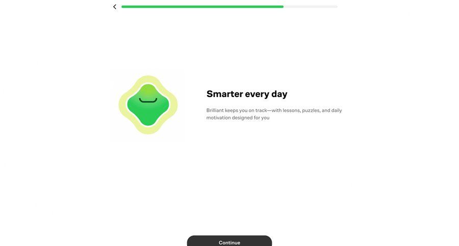 Brillant
			 onboarding progress tracking progress bar ui page example