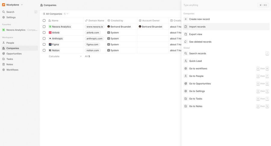 Twenty
			 data management sidebar navigation export sidebar create table global search ui page example