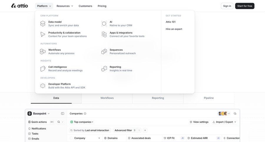 Attio
				dropdown & other states ui page example