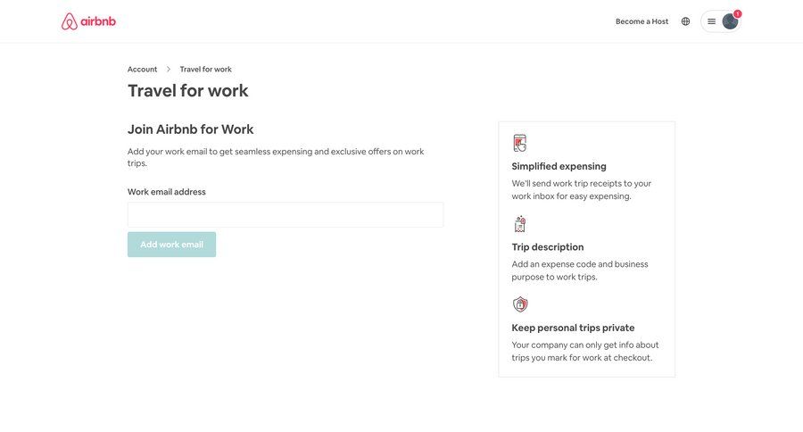 Airbnb
			 settings form account setup account settings expense management ui page example
