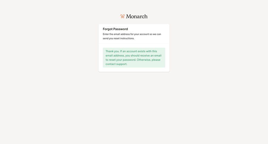 Monarch
				password reset page example