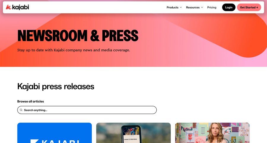 Kajabi
			article news company press new editorial pagination blog post announcement news article article video editor press release feature article rp blog templates ui page example