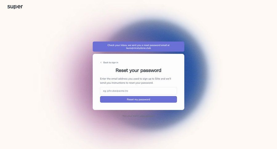 Super
			 email confirmation ui page example