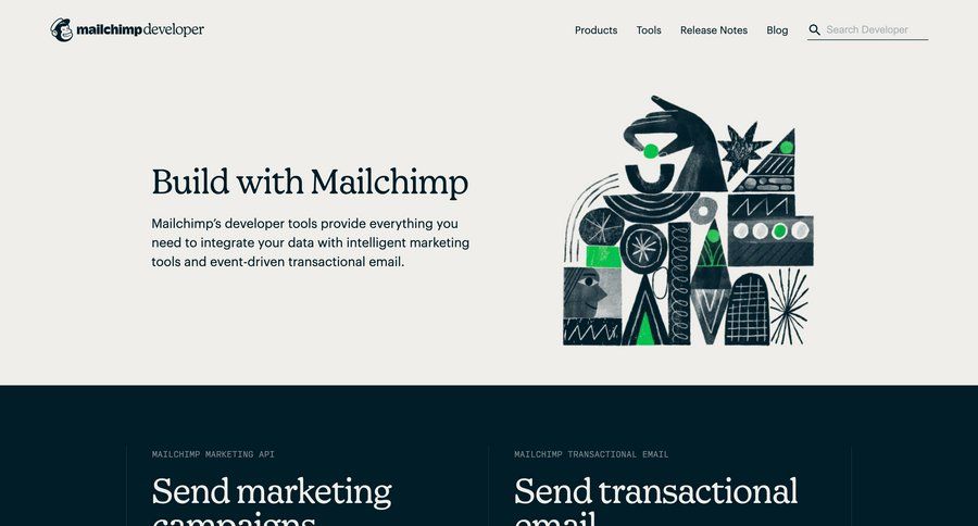 Mailchimp
			 modern e-commerce email marketing email integration developer portal marketing api ui page example