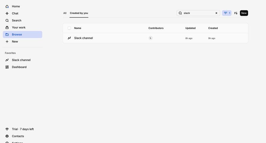 Dovetail
			 document list search results trial banner ui page example