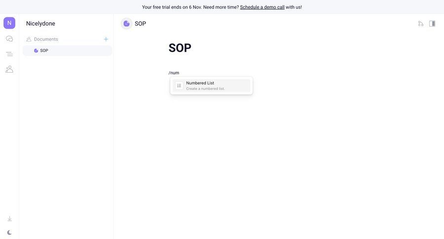 Orchestra
			 sidebar navigation editor document management document creation create menu ui page example