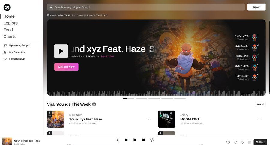 Sound.xyz
			       ux ui design