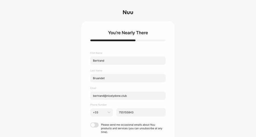 Nuu
				signup page example