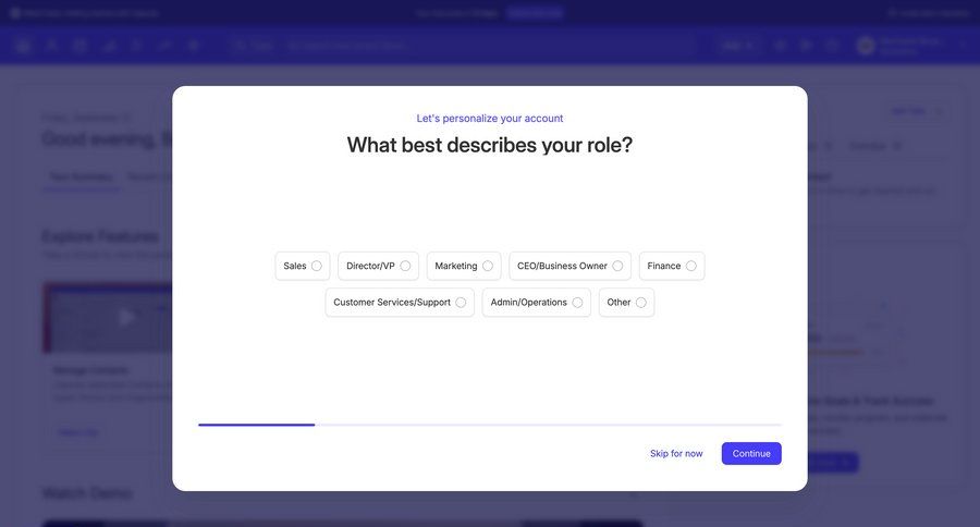 Capsule
			 onboarding form progress bar ui page example