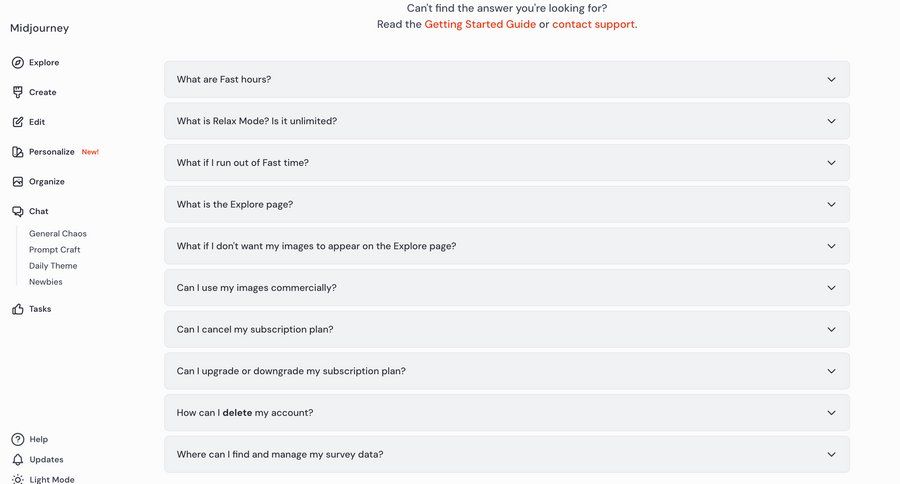 Midjourney
			 sidebar navigation account management accordion ui page example