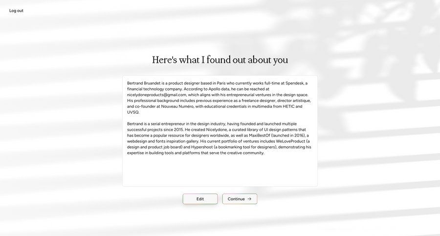 Cofounder
				profile ui page example