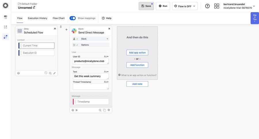 Okta
			 workflow builder data mapping integration setup ui page example