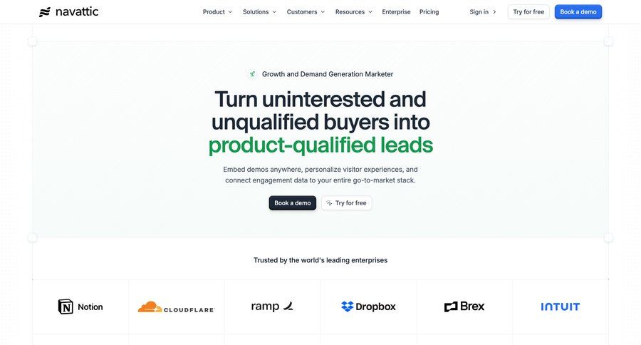 Navattic
			 b2b marketing ui page example