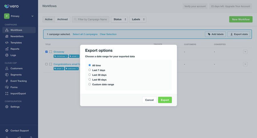 Vero
			modal & popover table export modal screen data management form data export workflow management upgrade modal radio group ui page example