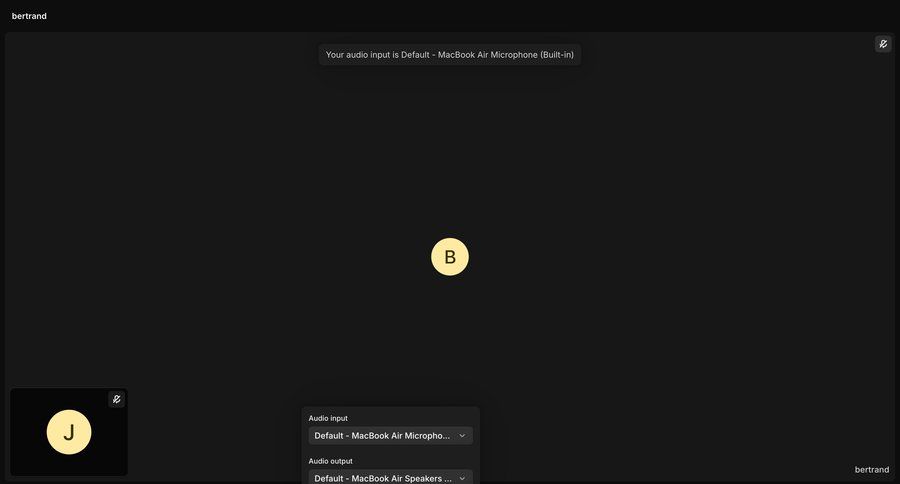 Campsite
			 audio configuration virtual assistant call recording call transcript call to action communication meeting ui page example