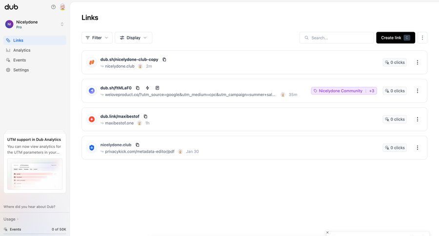 Dub
			 dashboard sidebar navigation manage links sidebar lists menu recent activity social feed newsfeed activity stream modern analytics ui page example