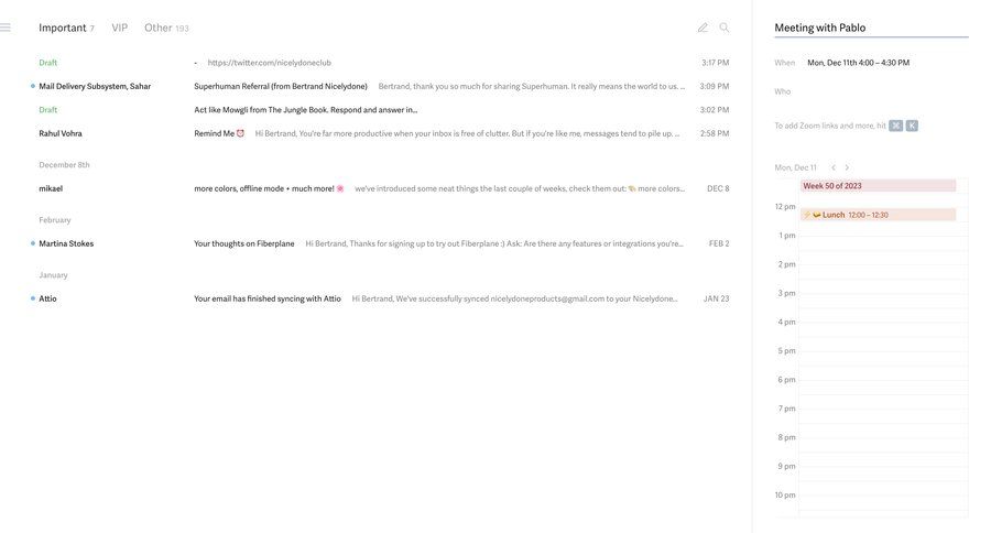 Superhuman
			 form calendar management scheduling meetings email date picker datepicker chonology time picker time selector offline mode time management ui page example