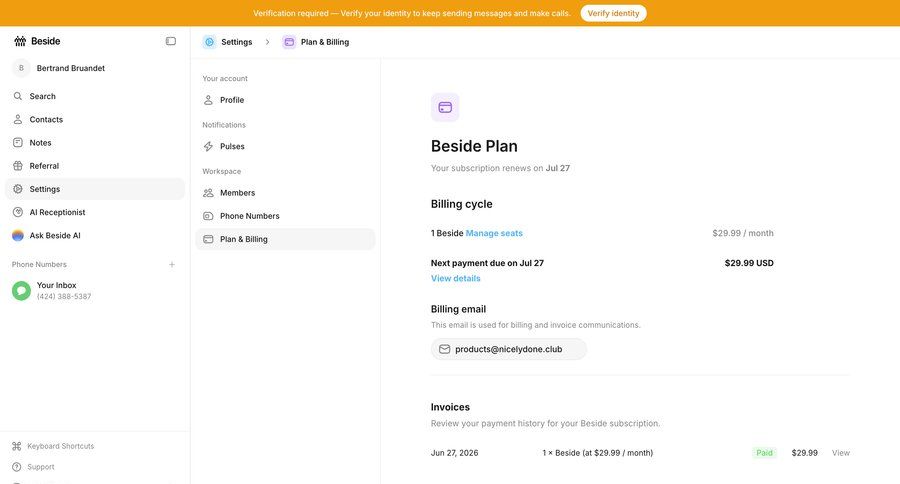 Beside
			 settings sidebar navigation account management account setup account settings subscription management hierarchical navigation billing history sidebar user profile modern ui page example
