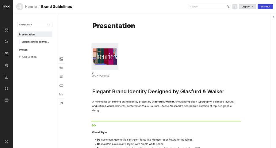 Lingo
			 sidebar navigation design minimalist design typography documentation ui page example