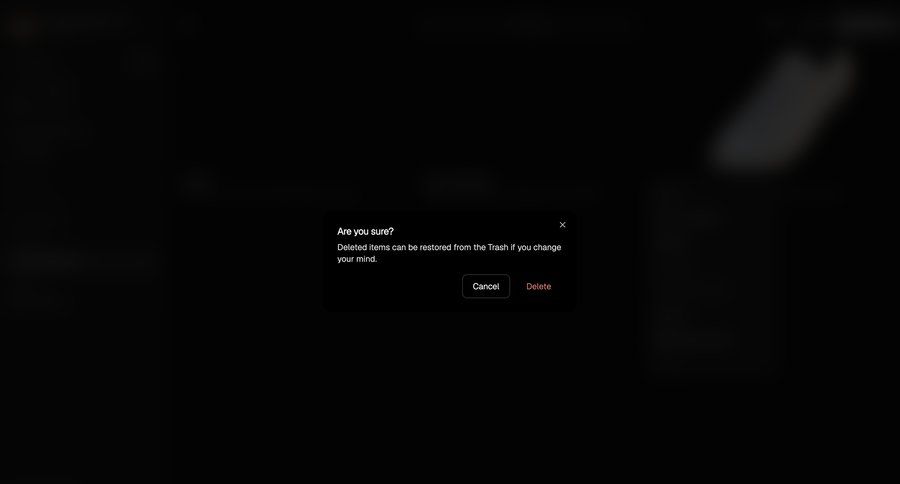 Flora
			modal & popover delete confirmation confirmation data management confirmation screen ui page example