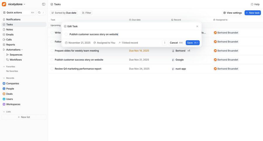 Attio
				list ui page example