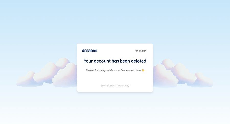 Gamma
			empty state delete account confirmation modal screen account management confirmation confirmation screen account deletion confirmation message ui page example