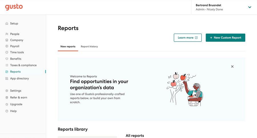 Gusto
			 dashboard sidebar navigation finance data analysis financial reporting sidebar desktop transaction history ui page example