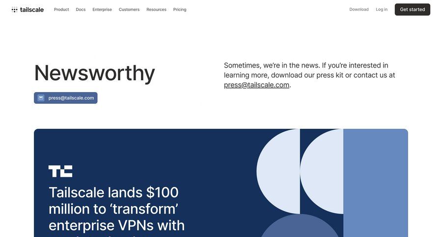 Tailscale
			press pagination announcement media assets press release rp ui page example